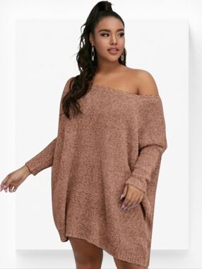 POPPY ASYMMETRIC NECK SWEATERZ-PLUS